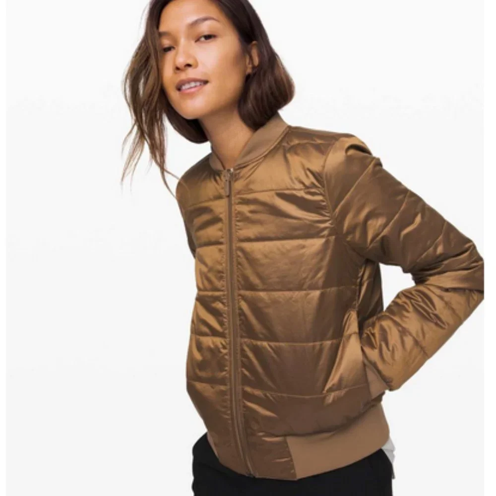 Lululemon Non-Stop Bomber *Reversible (Tan/Bronze) - Picture 6 of 9